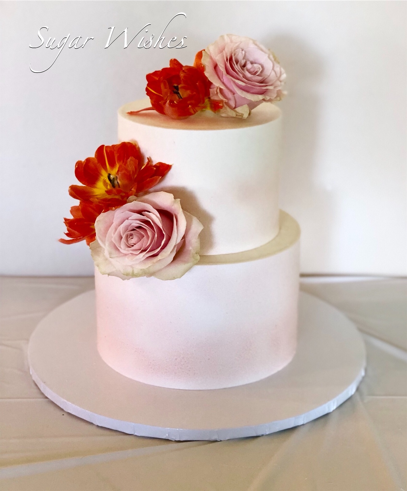 bridal shower cake, birthday, blush roses, blush ombre, white chocolate ganache